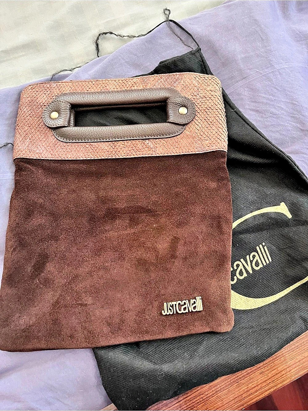 Just Cavalli Brown & Pink Shoulder Bag